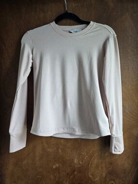 Athleta Girl Pale Pink Crewneck Long Sleeve Top